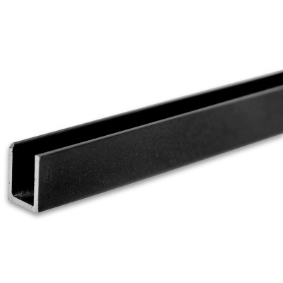 Профиль для стекла и зеркал FSZP-10.3 толщиной 4 мм, длина 3 метра, алюминий/черный
