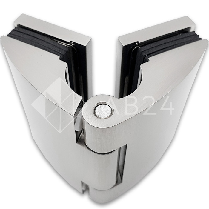 Петля Европа FDP-113-DEF с дефектом стекло-стекло 180° с крышками, латунь/матовый