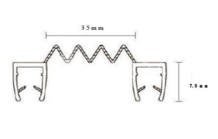 Уплотнитель ПРЕМИУМ гармошка белый 2.5 м под стекло 8 мм FDPP-410.8