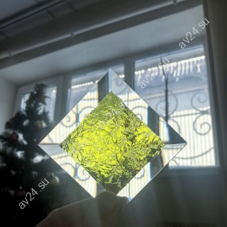 Бевелс AV19 дихроичный квадрат 76 х 76 мм желтый мороз