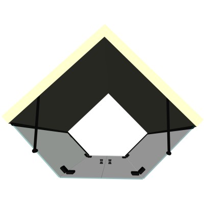 Душевая кабина пятиугольная DK-303P в опорном профиле