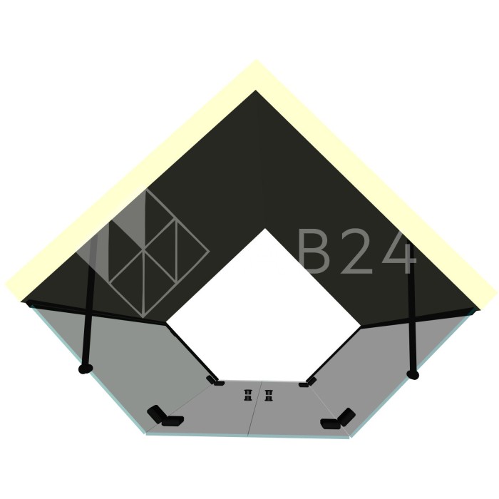 Душевая кабина пятиугольная DK-303P в опорном профиле