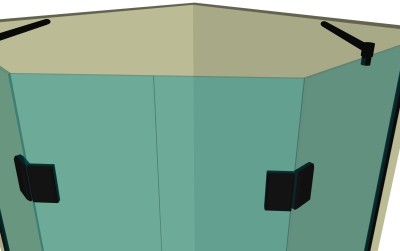 Душевая кабина пятиугольная DK-303P в опорном профиле