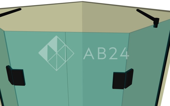 Душевая кабина пятиугольная DK-303P в опорном профиле