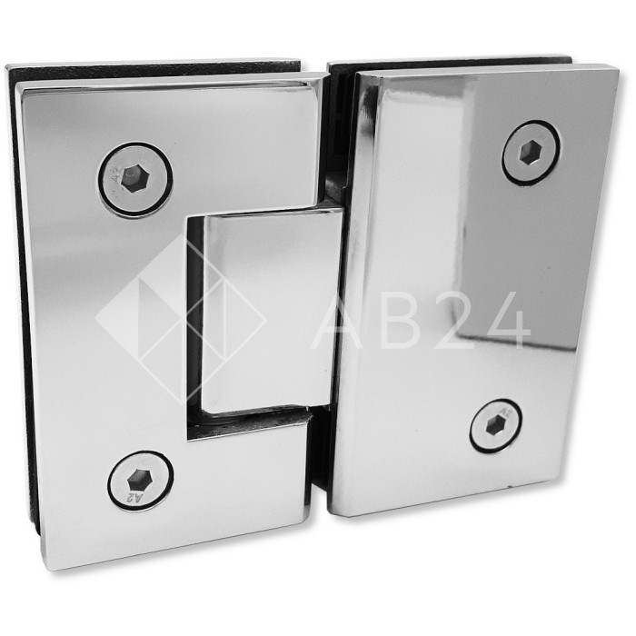 Петля Альфа α FDP-12 стекло-стекло 180°, нержавейка/полированный