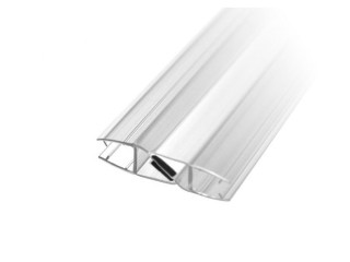 Уплотнитель магнитный ПРЕМИУМ 135°, 180° прозрачный, белый магнит 2.2 м под стекло 8 мм FDPP-501.8