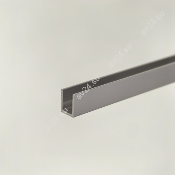 Профиль для стекла и зеркал FSZP-10.3 толщиной 4 мм, длина 3 метра, алюминий/полированный