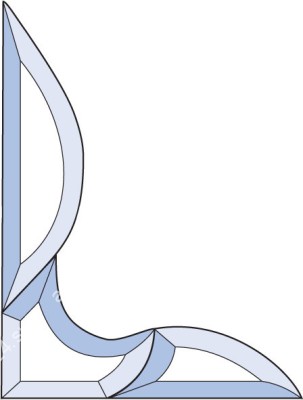 Бевелс AV90 угловой (3 элемента) 170 х 225 мм