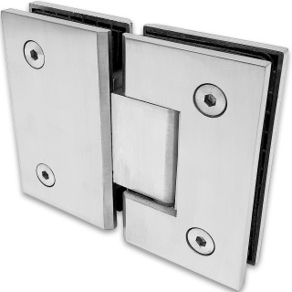 Петля Альфа FDP-12-DEF с дефектом стекло-стекло 180°, нержавейка/матовый