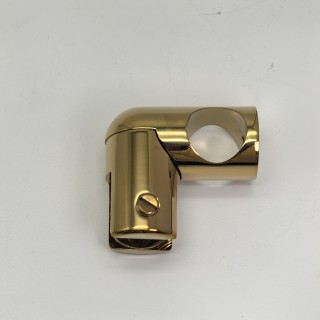 Держатель стекла FDC-23 трубы 19 сквозной 90°, латунь/золото