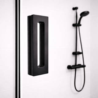 Ручка купе Дриада FDR-112, 155х52 прямоугольная, нержавейка/черный