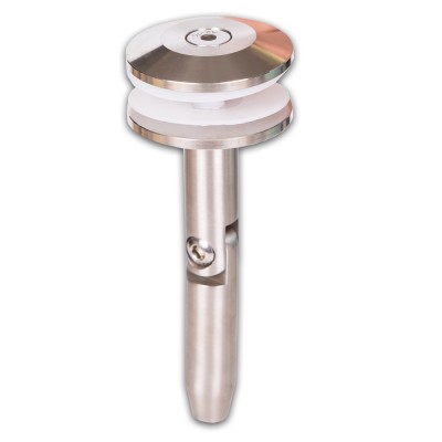 Крепление тяги (ванта) FN-96 к стеклу М12, рутель, нержавейка/матовый