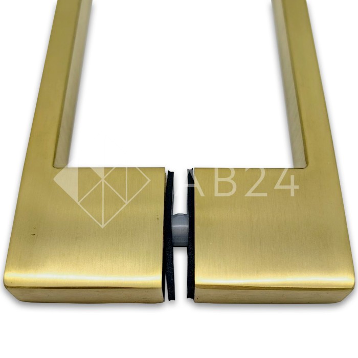 Ручка скоба FDR-90, 10х15х220х1.0 мм, нержавейка/брашированное золото