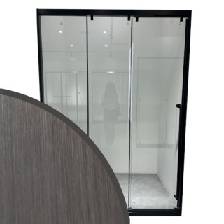 Раздвижная система Нимфа FDS-9 в проем телескопическая, нержавейка/оружейная сталь