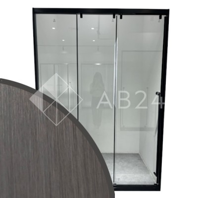 Раздвижная система Нимфа FDS-9 в проем телескопическая, нержавейка/оружейная сталь