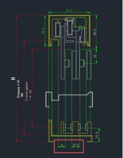 Раздвижная система Нимфа FDS-9 в проем телескопическая, нержавейка/оружейная сталь