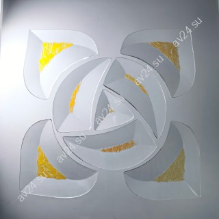 Бевелс AV54 дихроичный (8 элементов) 126 х 126 мм желтый мороз