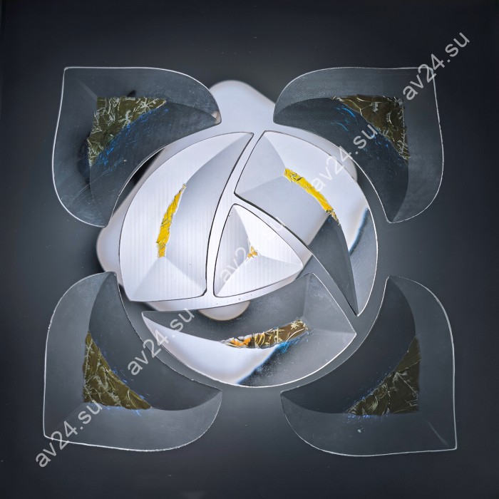 Бевелс AV54 дихроичный (8 элементов) 126 х 126 мм желтый мороз