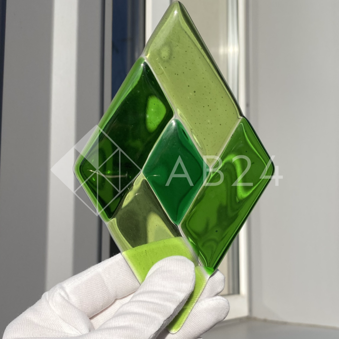 Фьюзинг ромб DFTQ 002 зеленого цвета, 10 cм х 17 cм