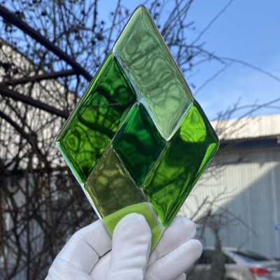 Фьюзинг ромб DFTQ 002 зеленого цвета, 10 cм х 17 cм