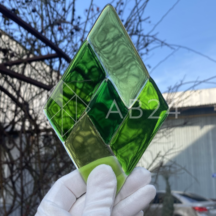 Фьюзинг ромб DFTQ 002 зеленого цвета, 10 cм х 17 cм