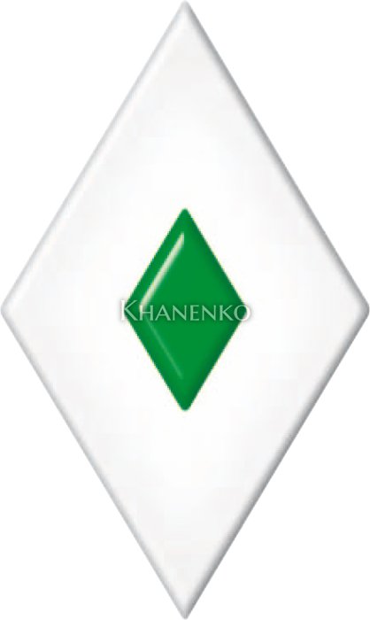 Фьюзинг ромб DFTT 002 прозрачно-зеленого цвета, 5,3 см х 8,9 см