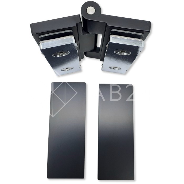 Петля Гера FDP-121 стекло-стекло 180°, латунь/черный