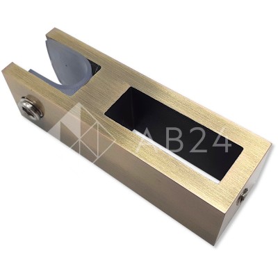 Держатель стекла FDC-31 сквозной 30х10 вертикальный, нержавейка/бронза