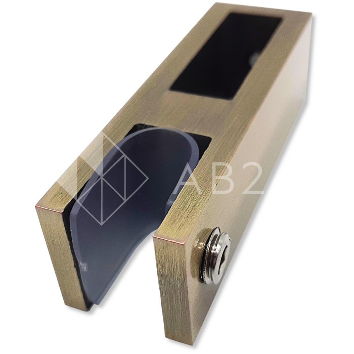 Держатель стекла FDC-31 сквозной 30х10 вертикальный, нержавейка/бронза