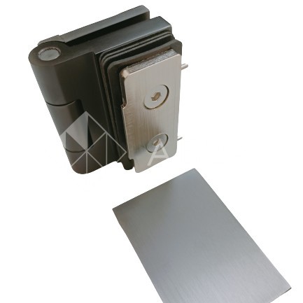 Петля Майя FDP-172 стена-стекло, открывание 90° внутрь, латунь/оружейная сталь