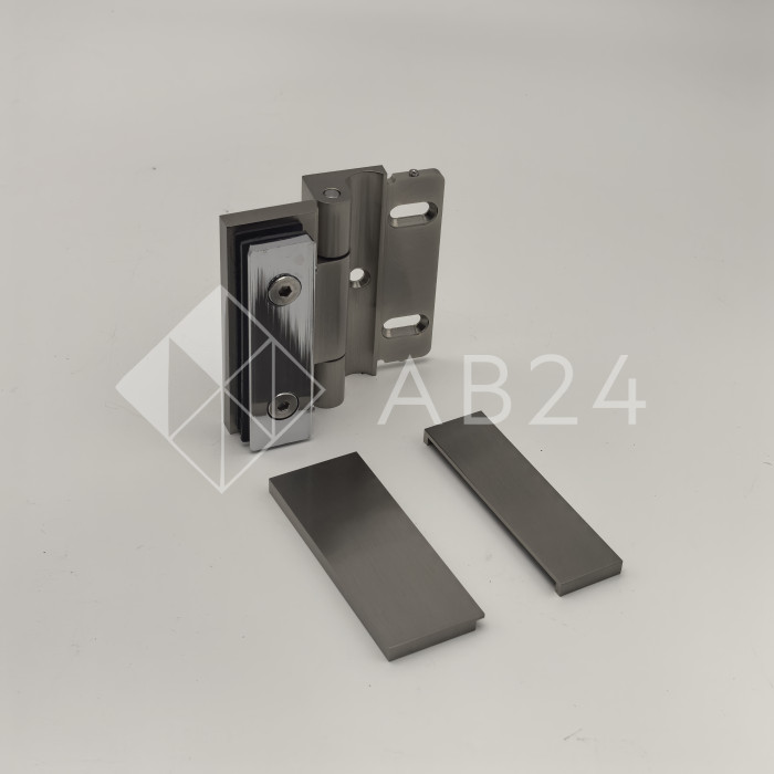 Петля Гера FDP-120 стена-стекло, открывание 90° наружу, латунь/матовый