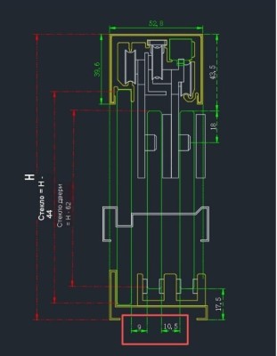 Раздвижная система Нимфа FDS-9 в проем телескопическая, нержавейка/золотой песок