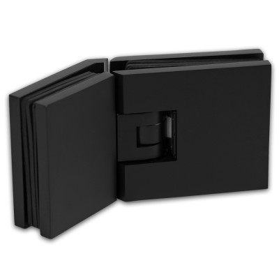 Петля Афродита FDP-234 стекло-стекло 135° с крышками, латунь/черный