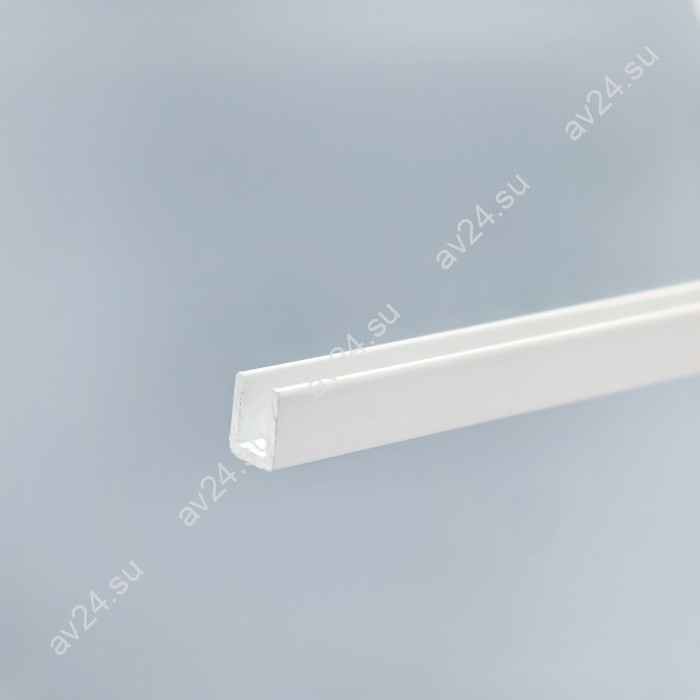 Профиль для стекла и зеркал FSZP-10.3 толщиной 4 мм, длина 3 метра, алюминий/белый