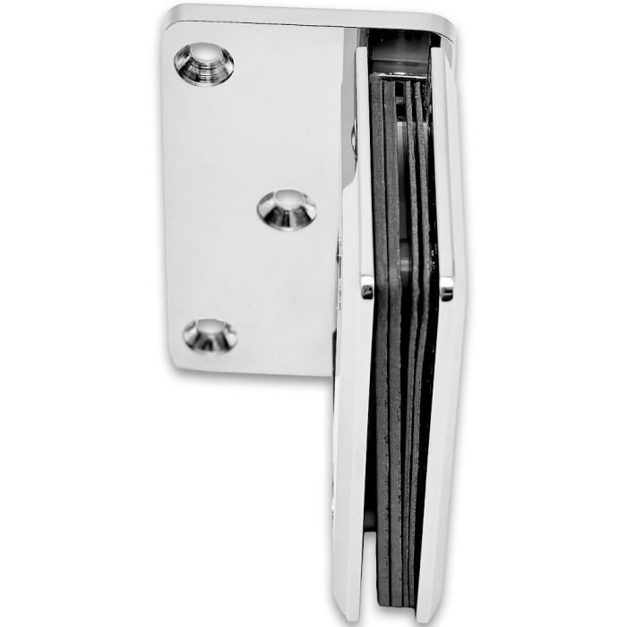 Петля Бета FDP-20-DEF с дефектом стена-стекло с боковым креплением, латунь/хром