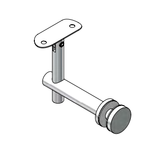 Регулируемый держатель FOP-50.20 на стекло 10-20 мм для трубы круглой O50.8 мм, нержавейка/полированный