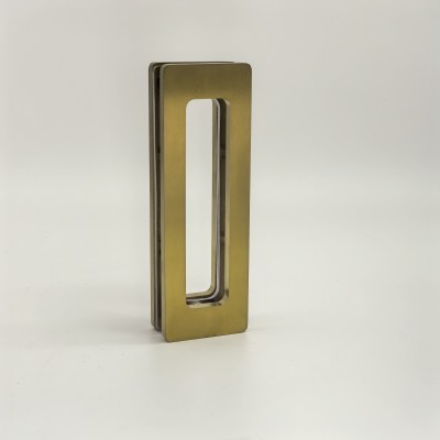 Ручка купе Дриада FDR-112, 155х52 прямоугольная, нержавейка/брашированное золото