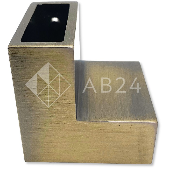 Соединитель FDC-32 трубы 30х10 угловой 90° вертикальный, нержавейка/бронза