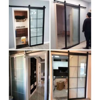 Амбарный механизм FDS-60 для раздвижной деревянной двери, сталь/черный