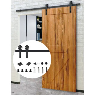 Амбарный механизм FDS-60 для раздвижной деревянной двери, сталь/черный