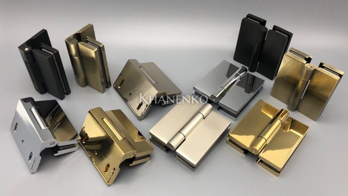 Петля Гера FDP-121 стекло-стекло 180°, латунь/матовый