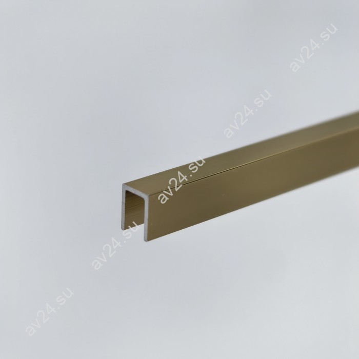 Профиль для стекла и зеркал FSZP-10.3 толщиной 4 мм, длина 3 метра, алюминий/золото