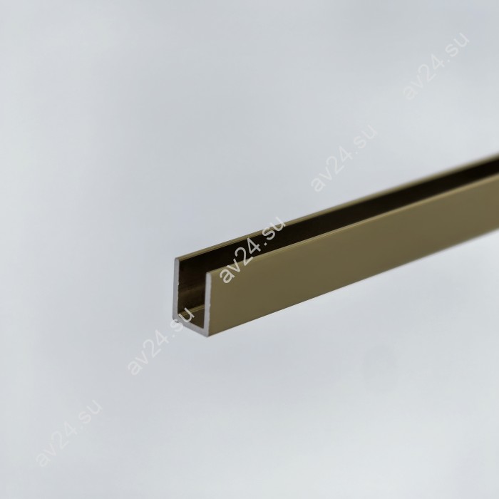 Профиль для стекла и зеркал FSZP-10.3 толщиной 4 мм, длина 3 метра, алюминий/золото