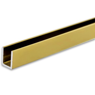 Профиль для стекла и зеркал FSZP-10.3 толщиной 4 мм, длина 3 метра, алюминий/золото