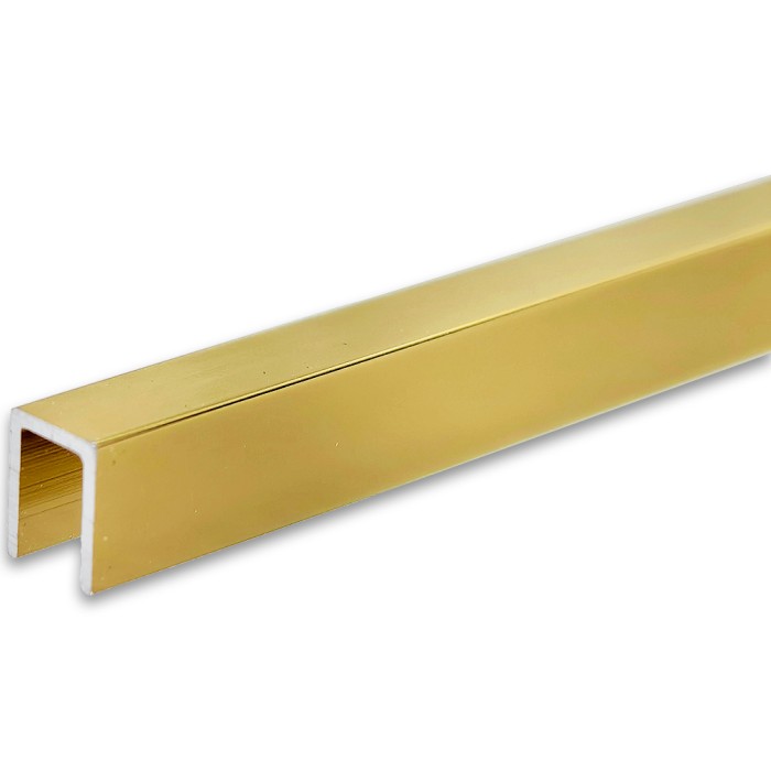 Профиль для стекла и зеркал FSZP-10.3 толщиной 4 мм, длина 3 метра, алюминий/золото