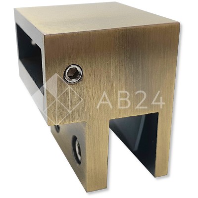 Держатель стекла FDC-33 торцевой 30х10 горизонтальный, нержавейка/бронза