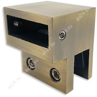 Держатель стекла FDC-33 торцевой 30х10 горизонтальный, нержавейка/бронза