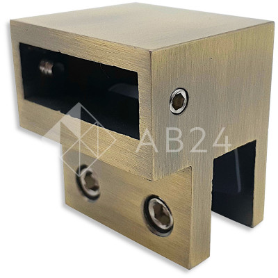 Держатель стекла FDC-33 торцевой 30х10 горизонтальный, нержавейка/бронза