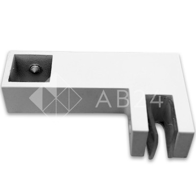 Держатель стекла FDC-55 сквозной 15х15 горизонтальный, нержавейка/белый