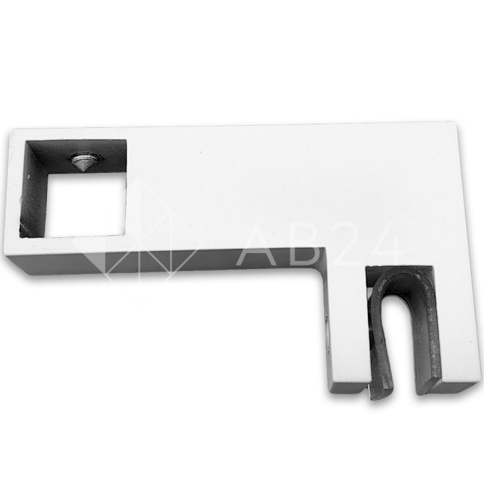 Держатель стекла FDC-55 сквозной 15х15 горизонтальный, нержавейка/белый